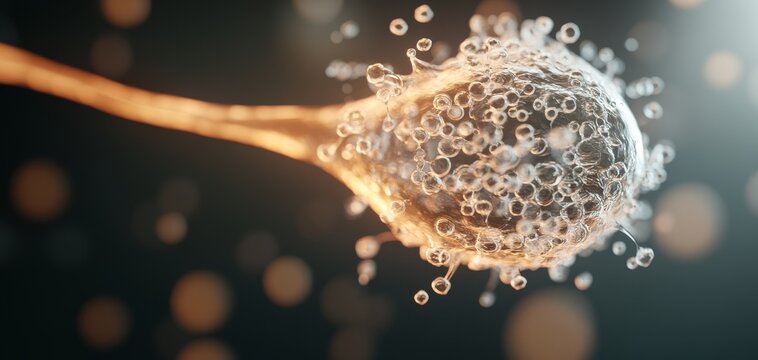 High-resolution microscopy images showcasing sperm cells, bubbles, and the intricacies of biological reproduction. Explore the science of life, nature, and genetic processes through