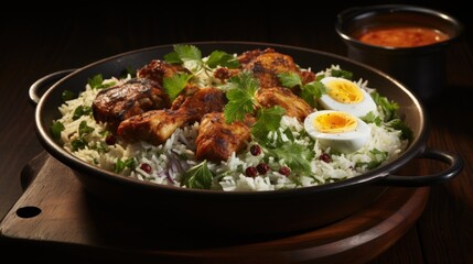 Chicken Biryani with Raita. Best For Banner, Flyer, and Poster