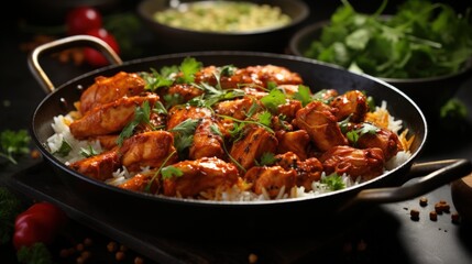Chicken Tikka Masala with Basmati Rice. Best For Banner, Flyer, and Poster