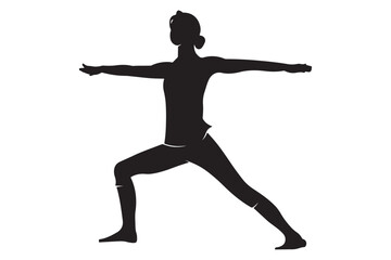 a woman doing yoga silhouette vector design