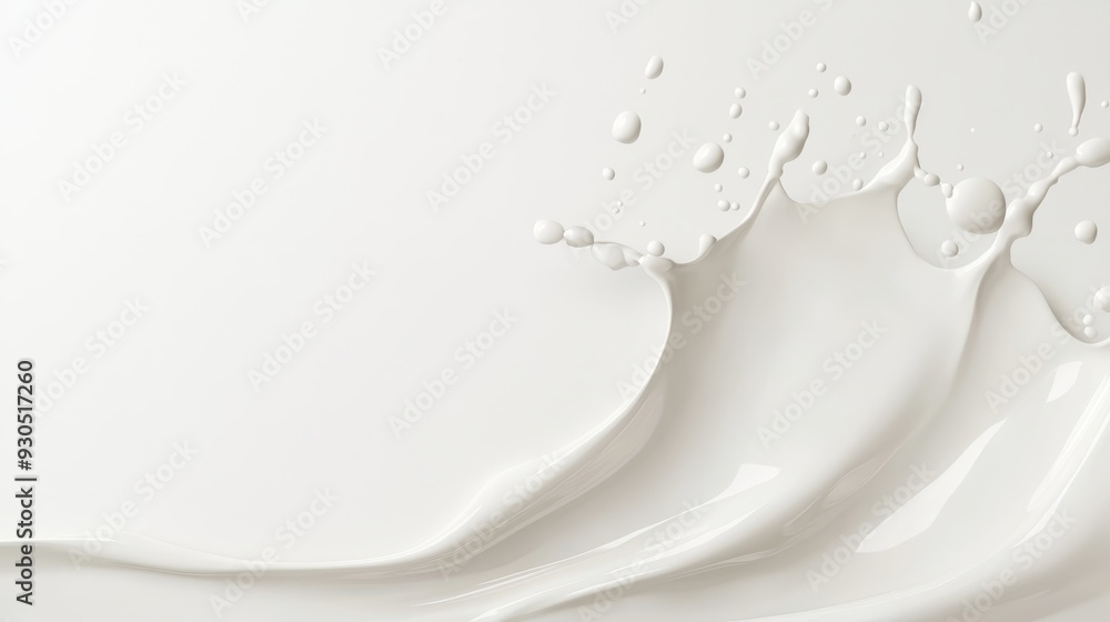 Poster a splash of white liquid against a smooth background, creating a dynamic and clean visual effect.