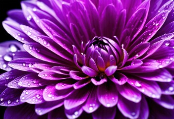 Obraz premium close vibrant violet flower petals full bloom showcasing rich colors intricate details, nature, botanical, beauty, floral, blossom, texture, macro, bright