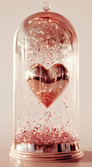 glass with heart