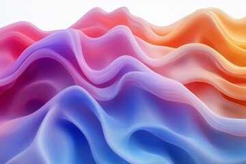 Obraz premium A mesmerizing abstract composition featuring fluid, wave-like forms in a gradient of vivid colors.