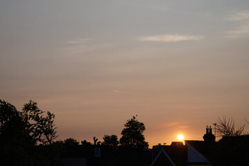 sunset in the city