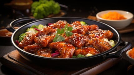Fototapeta premium General Tsos Chicken. Best For Banner, Flyer, and Poster