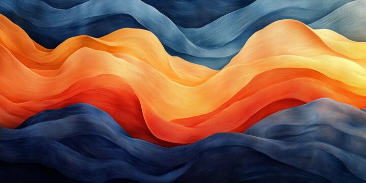 Vibrant Tangerine and Sky Blue Scribbles, generative ai