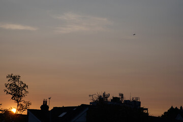 sunset over the city