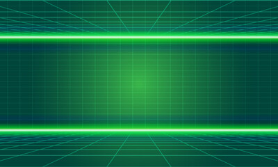 Perspective 3D Grid Room. Screen Graph Paper Sheet. Texture Template. Vector illustration