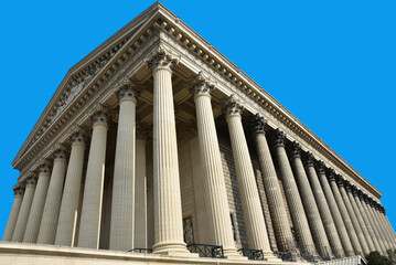 Colonnade de l'église de la Madeleine à Paris. France