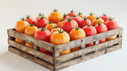 Tomatoes in a packaged wooden box ready for export 