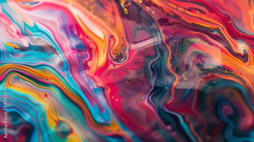 Aufkleber abstract pattern of swirling colors and iridescent paint textures