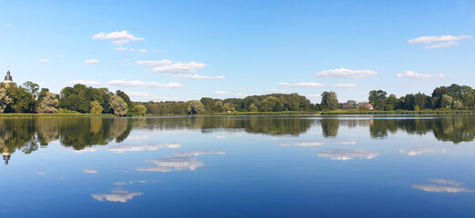 Landscape shot of the lake. Nature