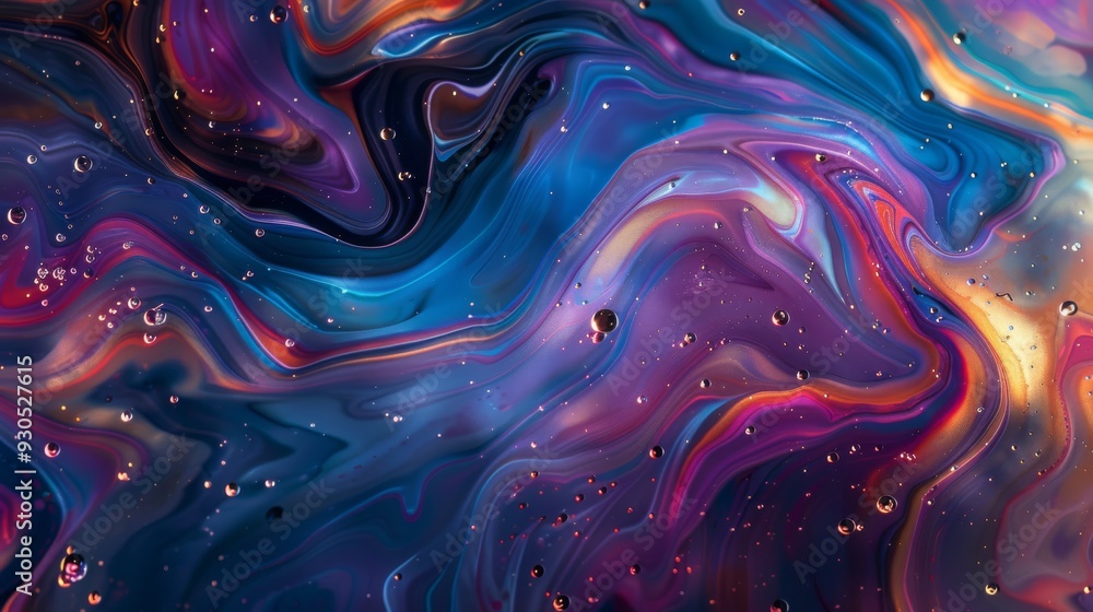 Aufkleber abstract pattern of swirling colors and iridescent paint textures