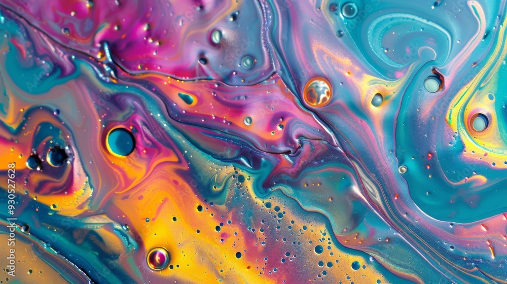 Aufkleber abstract pattern of swirling colors and iridescent paint textures