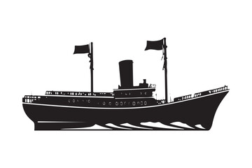 Boat Silhouette, Ship Silhouette, Vector Silhouette, Nautical Vector, Marine Design, Ocean Silhouette, SailingVector, ShipOutline, BoatVectorArt, SilhouetteGraphics, SeaVesselVector,