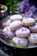 lavender shortbread cookies; dessert photography; best for banners, flyers, and posters