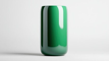 A green vase on a white background with no other objects, AI