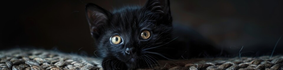 Six-month-old black cat