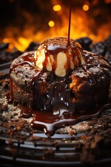 molten lava chocolate cake; dessert photography; best for banners, flyers, and posters