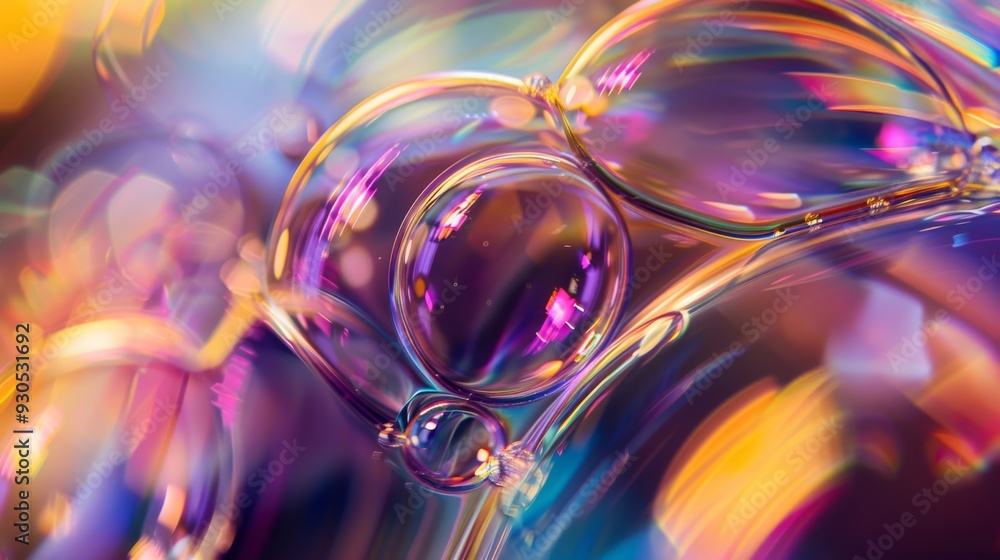 Poster colorful abstract background with swirling soap bubble effects