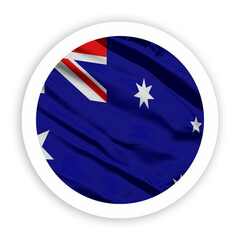 Australia Waving Flag with White Rounded Frame 
