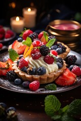 fresh fruit tarts; dessert photography; best for banners, flyers, and posters