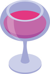 Elegant glass of red wine standing on white background
