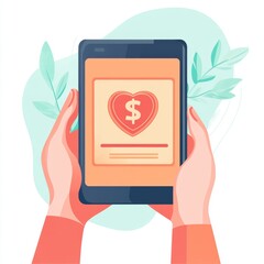 23. Digital wallet interface with charitable donation options, representing easy and accessible giving, Wallet charity donation, Generous digital finance