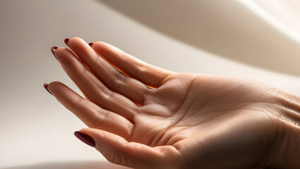 Women's palms look smooth and soft