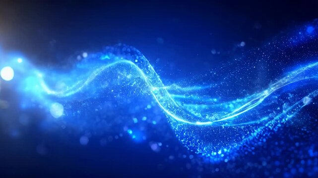 Blue abstract technology data wavy lines in holographic style. street Banner design
