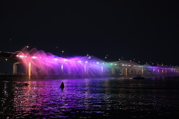 Banpo Bridge with Rainbow Fountain