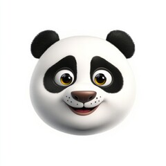 Fototapeta premium panda face emoji sticker illustration 