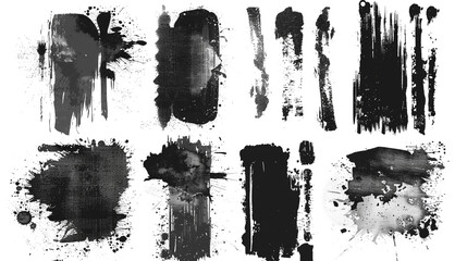 Dust Overlay Distress Grainy Grungy Effect.  paint brush stroke, ink splash and grungy decoration elements for social