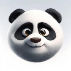 Fototapeta premium A cute panda face emoji with a sad expression brings a touch of whimsy to your day