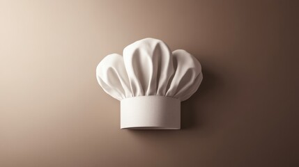 Elegant chef s hat placed neatly on a neutral background, evoking a sense of professionalism and culinary expertise.