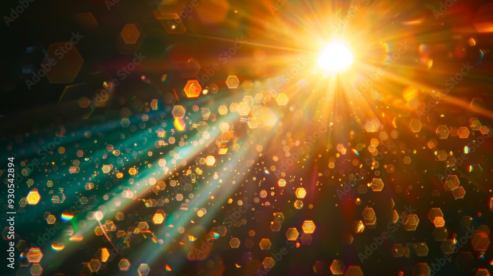 Poster light flare with prismatic effects and shimmering lights