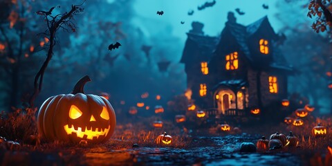 Witch in a Spooky Halloween Forest created by ai