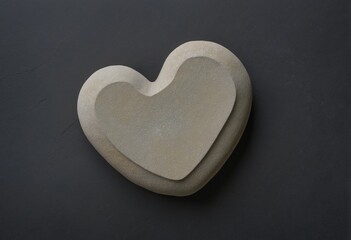 Obraz premium Heart shaped rock on a dark background - love topics, valentines day concept, illustration