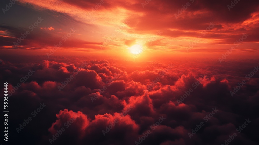 Poster Sunset Above the Clouds