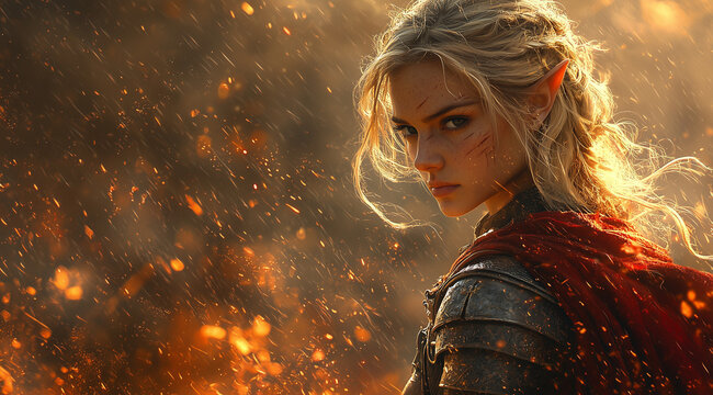 Female elf warrior of blood.