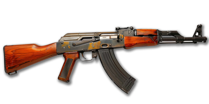AK 47 Kalashnikov assault rifle isolated on a white background