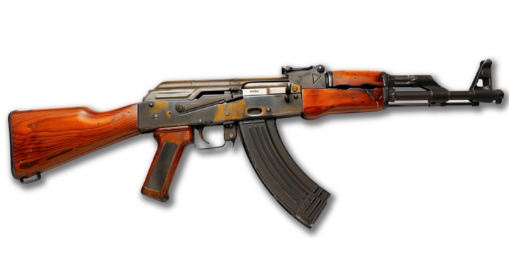 AK 47 Kalashnikov assault rifle isolated on a white background