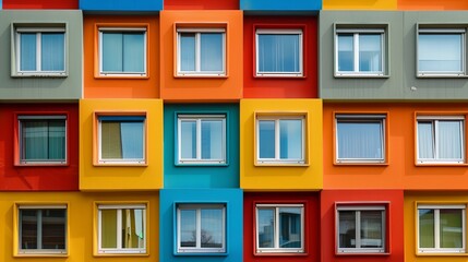 Fototapeta premium Pattern Of Colorful Artistic Building Windows