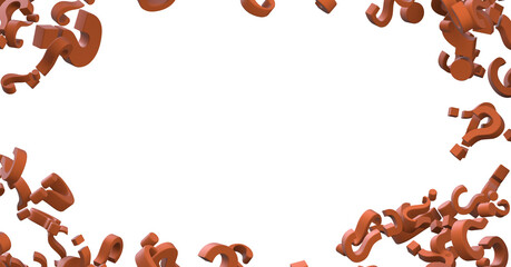 question marks, original 3d rendering