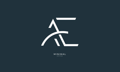 Alphabet letter icon logo AE
