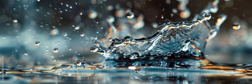 Poster motion of raindrops with an abstract blur effect