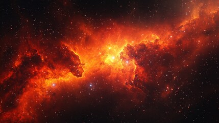 A vibrant cosmic nebula filled with bright stars and swirling gases in deep space.