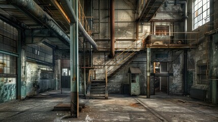 Abandoned Industrial Building Interior