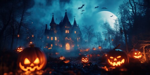 Witch in a Spooky Halloween Forest created by ai